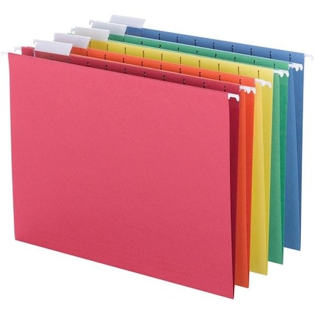 Business Source Hanging Folders, 1/5 Tab Cut, Letter, Assorted, 25PK BSN5215AST